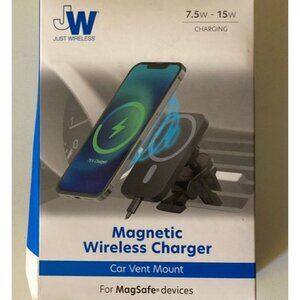 Just Wireless Magnetic Charging for MagSafe Charger Car Mount Black